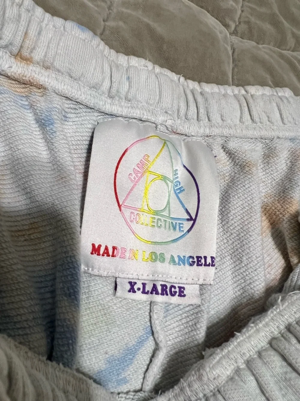 Camp High Collective Men's Marble-Print Drawstring Sweatshorts in Pastel - Picture 3 of 4
